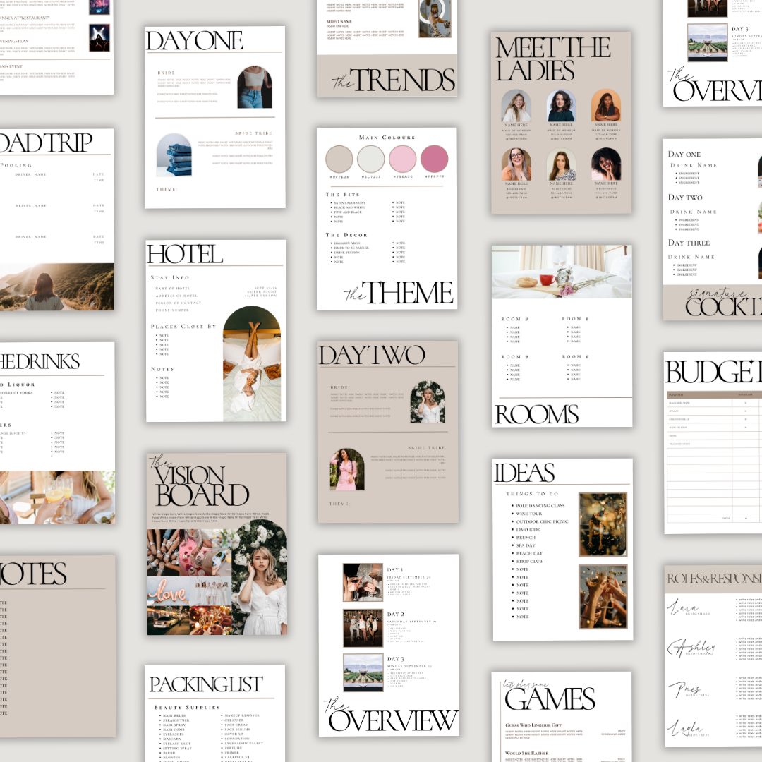 Bachelorette Planner - Minimalist Edition