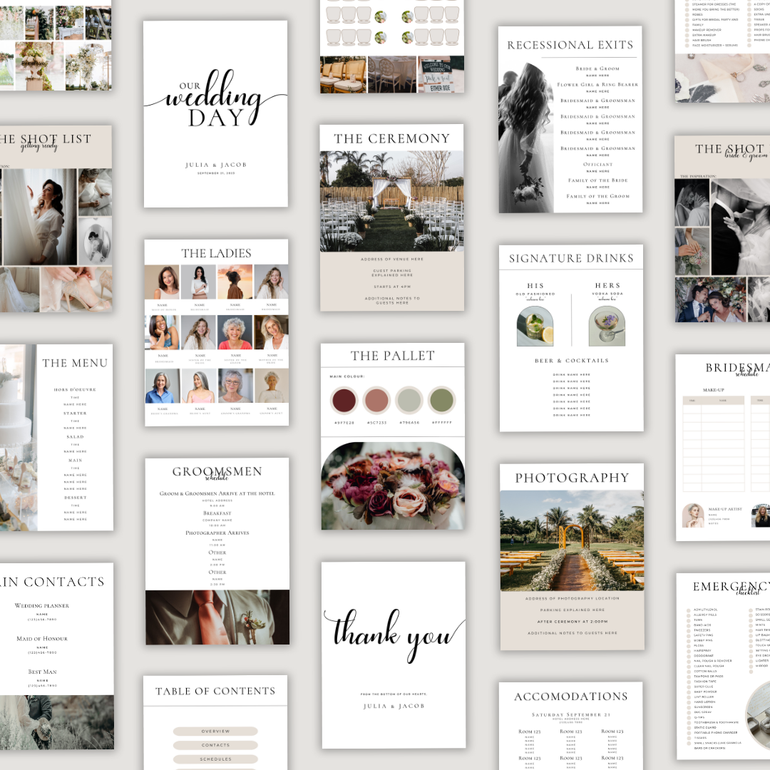 Wedding Day Binder - Timeless Edition
