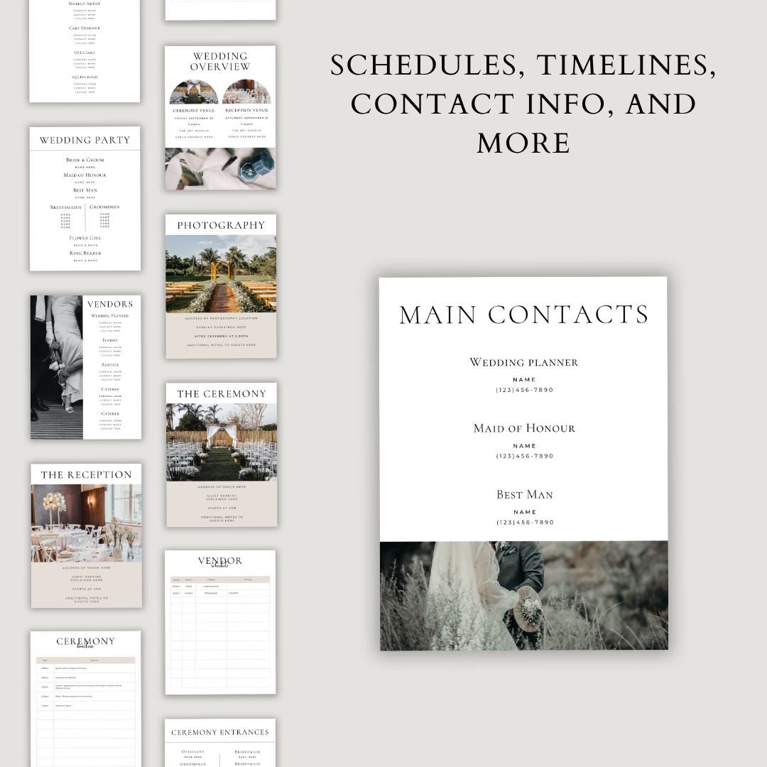 Wedding Day Binder - Timeless Edition