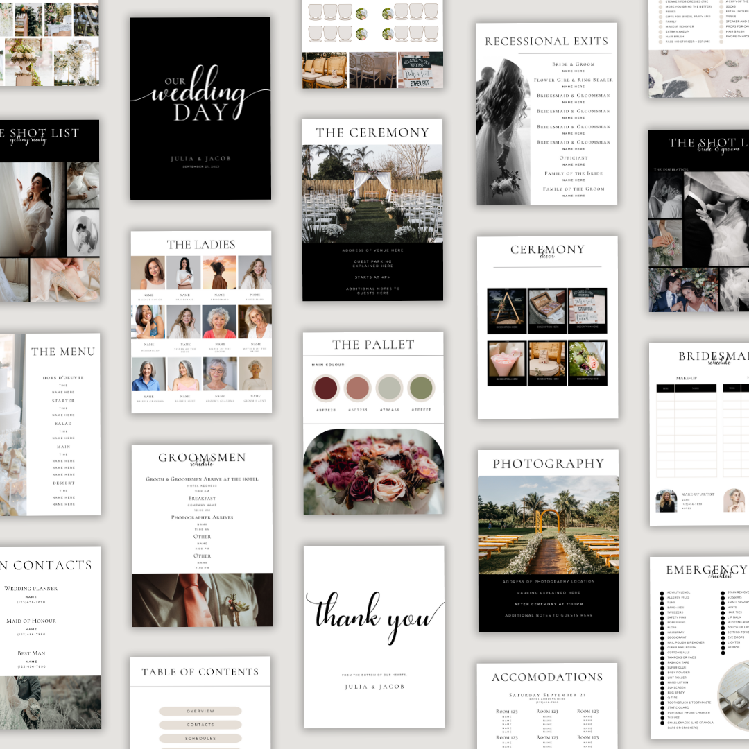 Wedding Day Binder - Timeless Edition