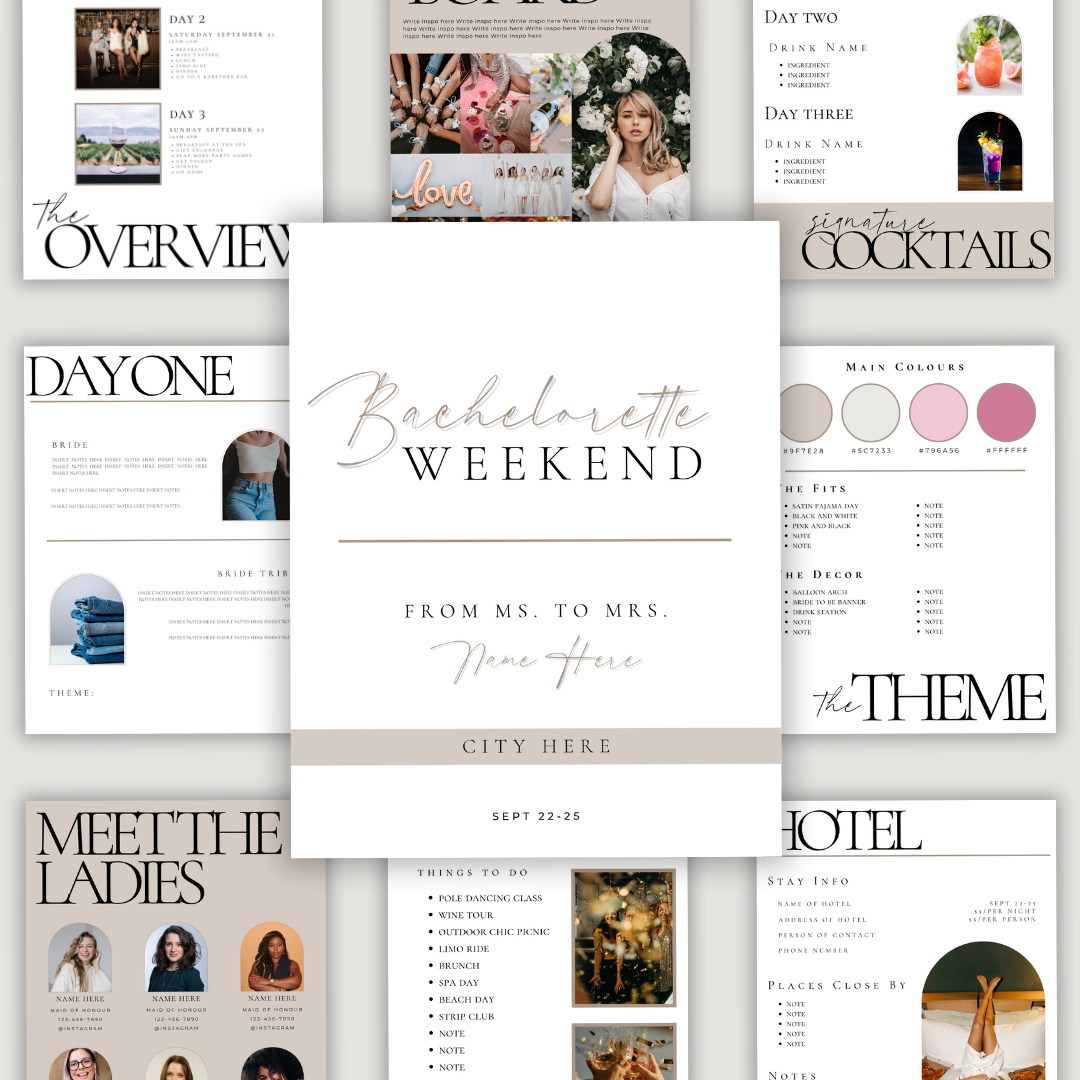 Bachelorette Planner - Minimalist Edition