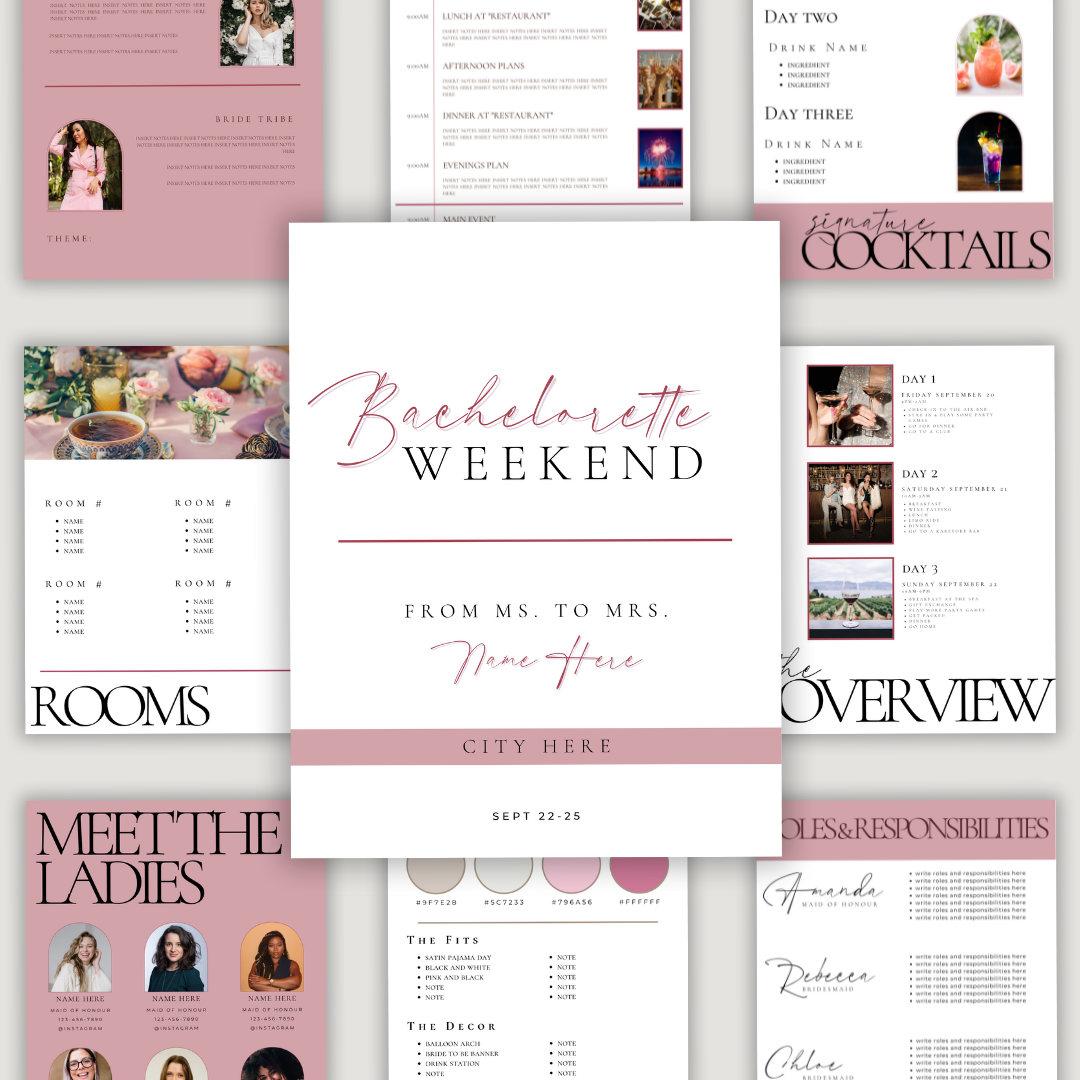 Bachelorette Planner - Minimalist Edition