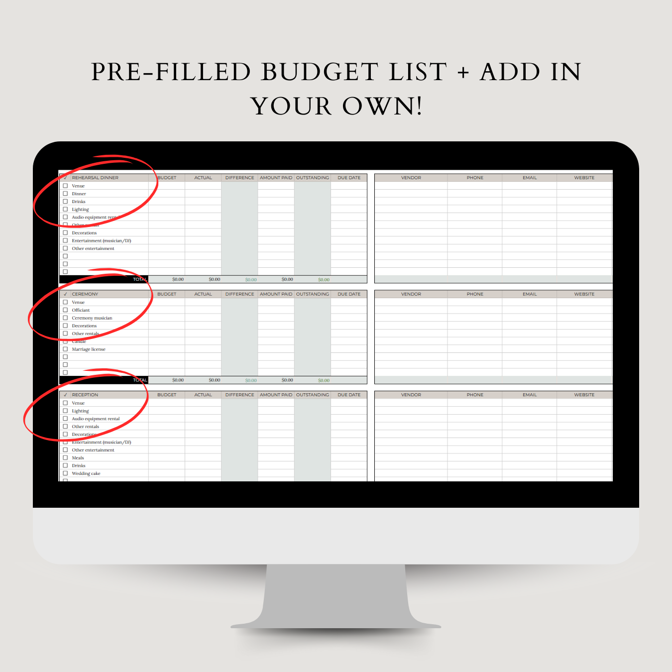 Ultimate Wedding Budget Tracker