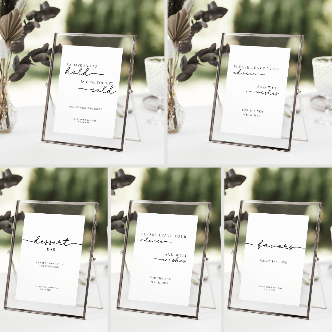 Wedding Signage Bundle - Classic Collection