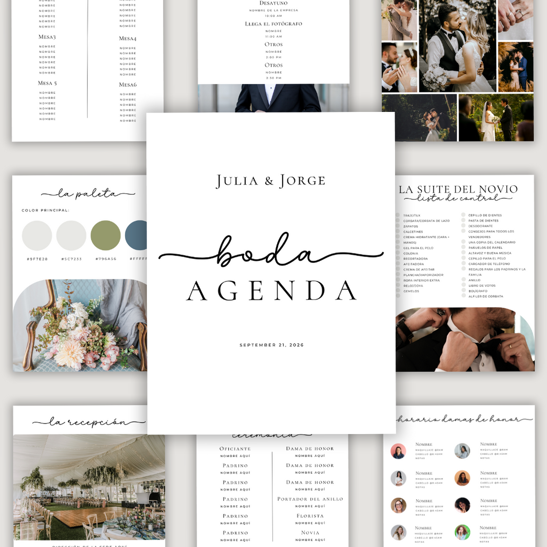 Spanish Wedding Planner Templates | Planificadores de Boda en Español ...