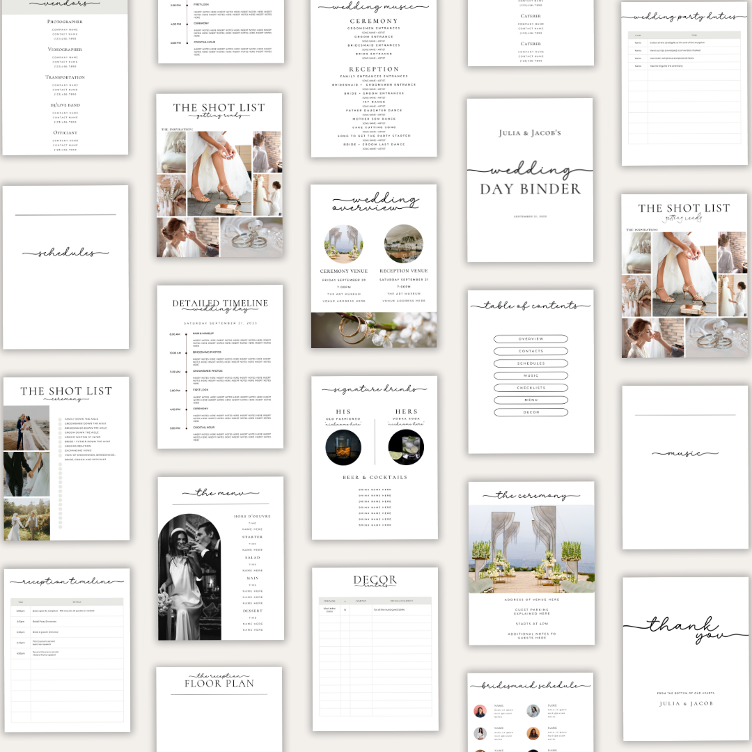 Wedding Day Binder