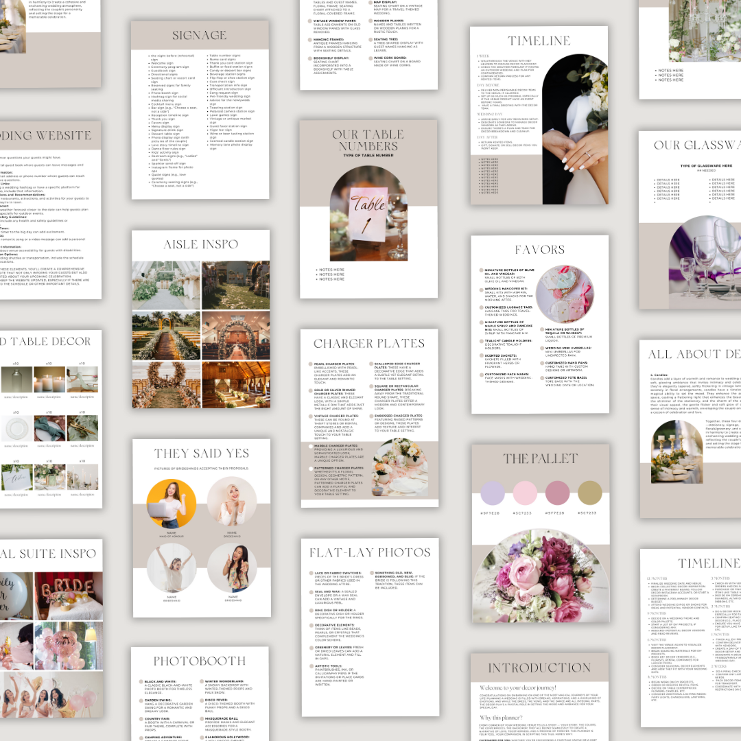 Wedding Decor Planner for the DIY Bride