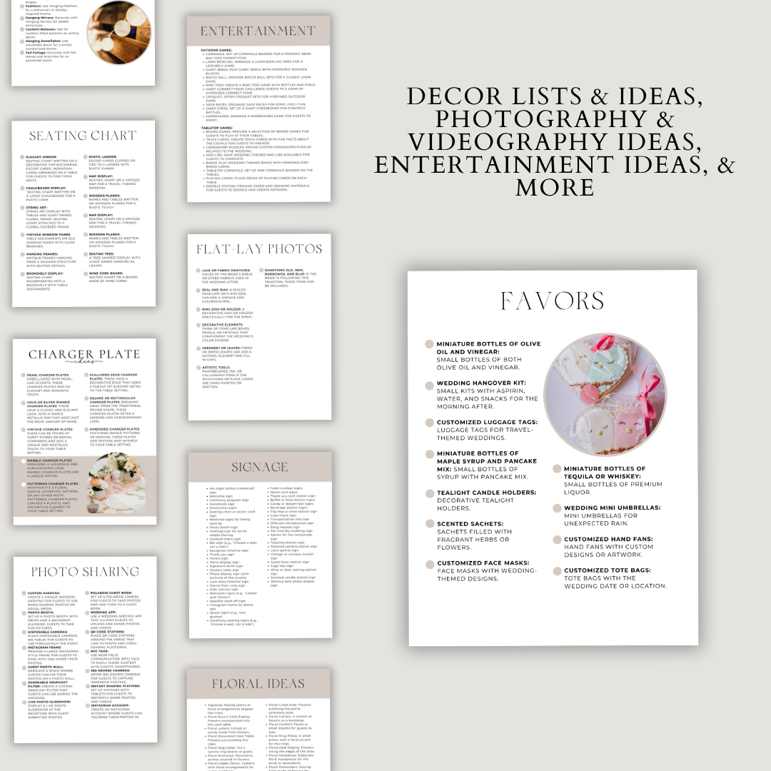 Wedding Decor Planner for the DIY Bride