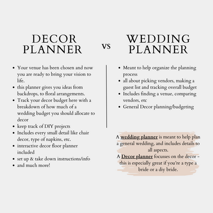 Wedding Decor Planner for the DIY Bride