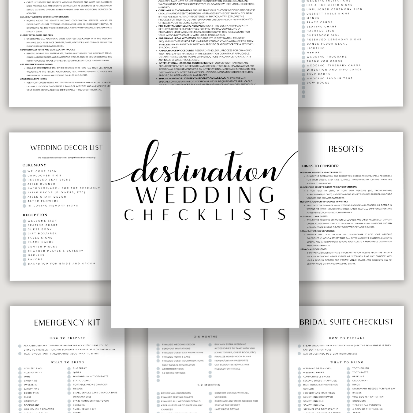 Destination Wedding Checklist Bundle