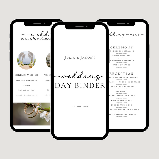 Mobile Wedding Day Binder