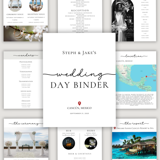 Destination Wedding Day Binder