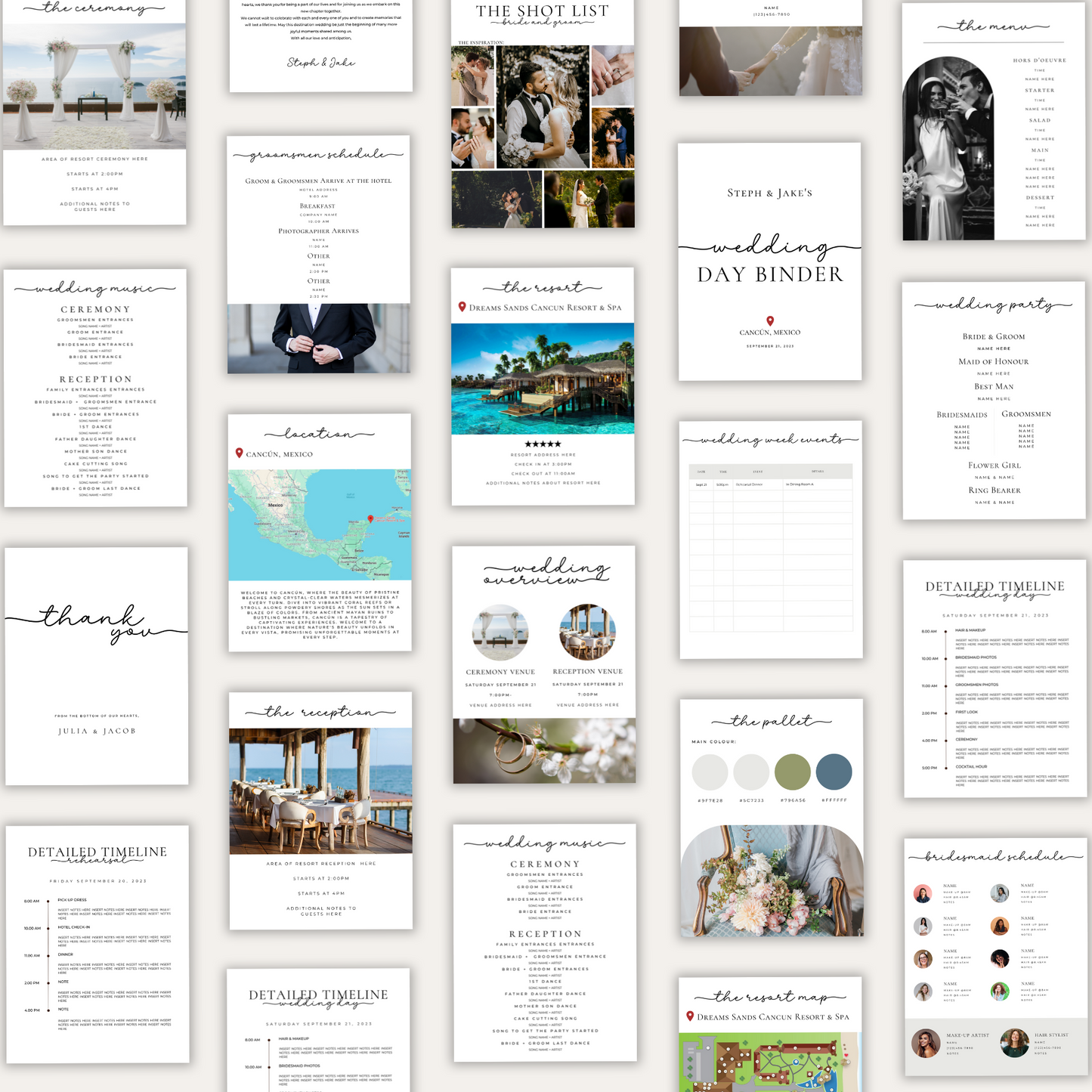 Destination Wedding Day Binder