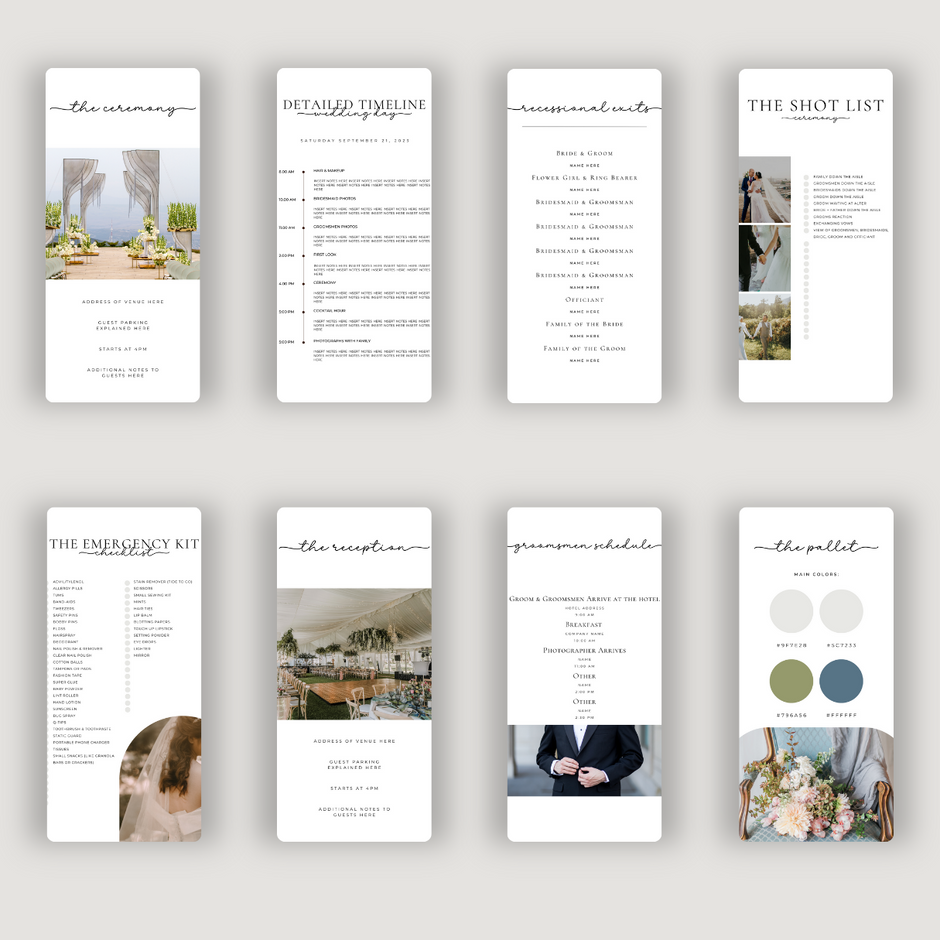 Wedding Day Binder Templates Bundles Digital Wedding Planners My