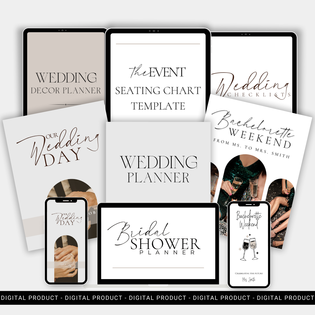 Wedding bundle wedding decor planner wedding planner wedding binder wedding checklists bachelorette party