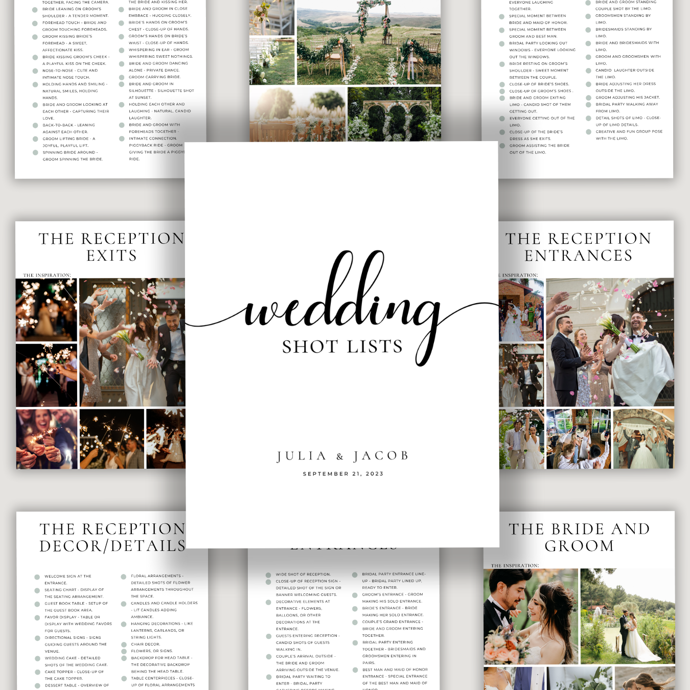 Wedding Shot Lists Template