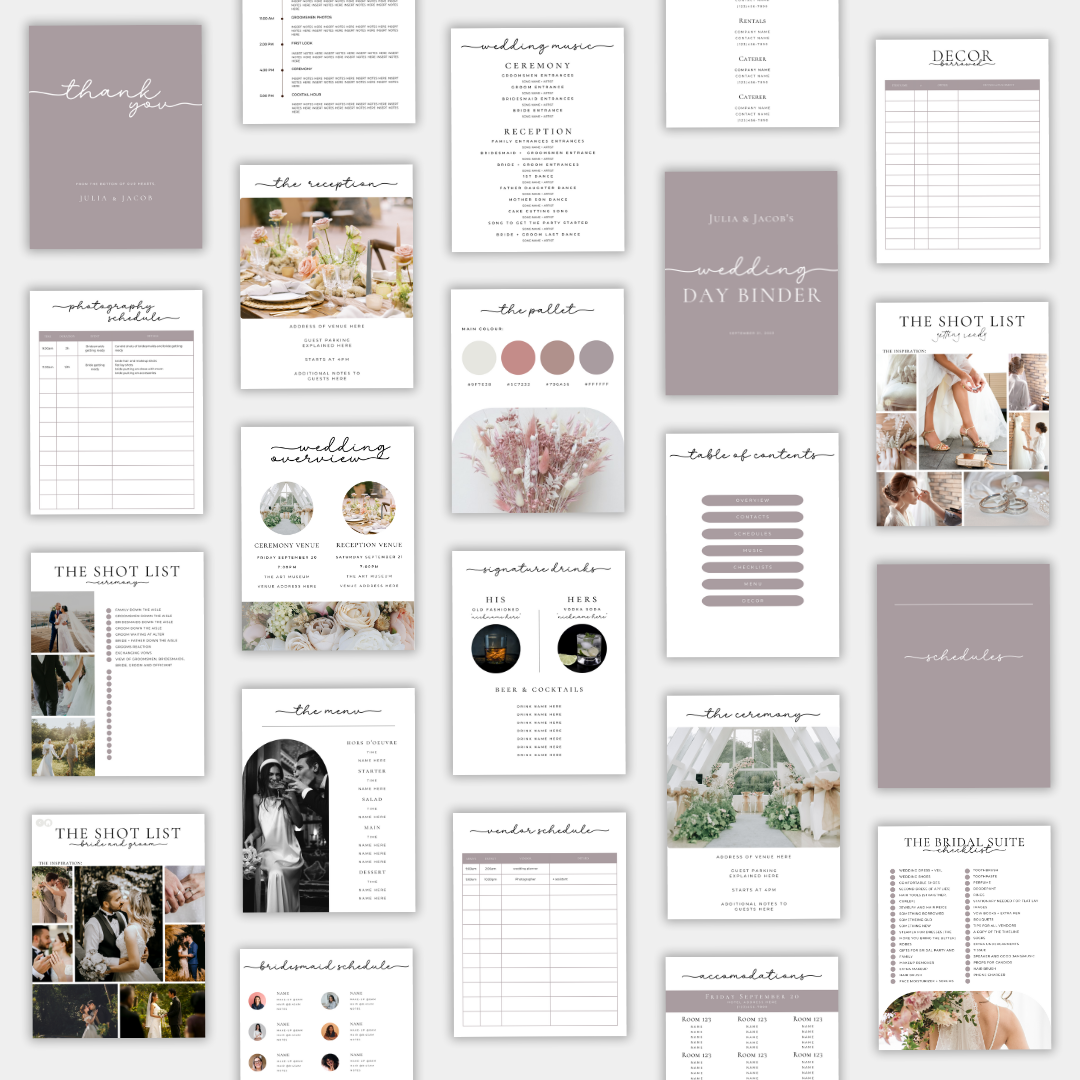 Wedding Day Binder