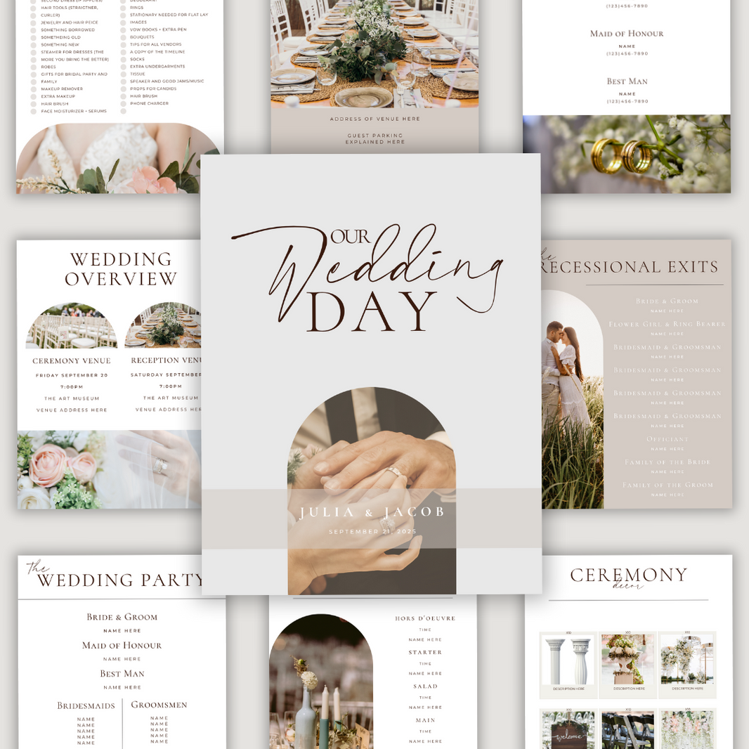 Wedding Day Binder Templates Bundles Digital Wedding Planners My